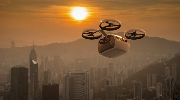 KITE is a passenger drone concept designed to connect the cities of the greater bay area