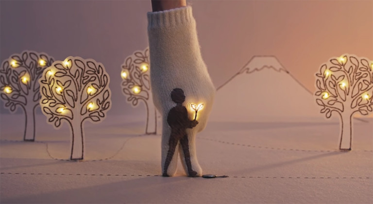 Conductive thread lights up creative scenes in this Japanese commercial
