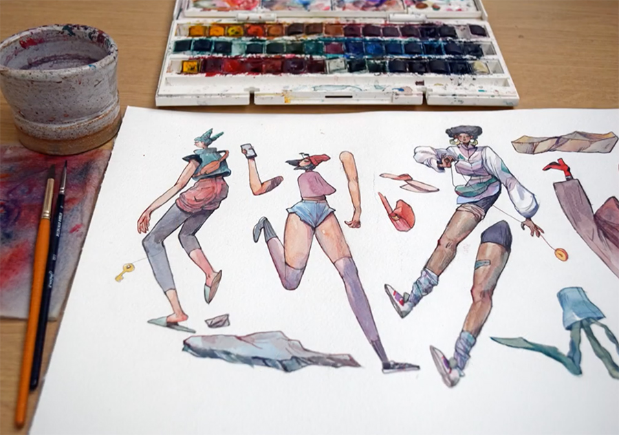 How to make a stereoscopic watercolor animation