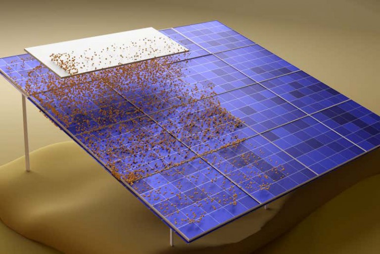 Static electricity can keep desert solar panels free of dust