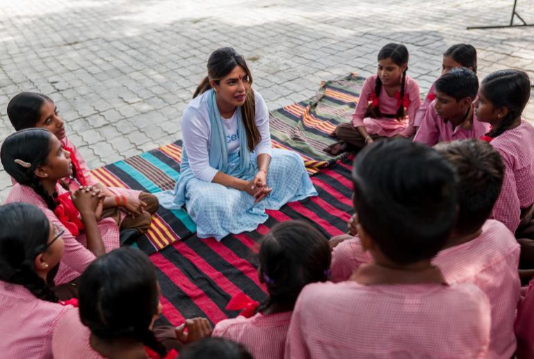 UNICEF Goodwill Ambassador Priyanka Chopra Jonas calls for more investment in girls during visit to home country, India