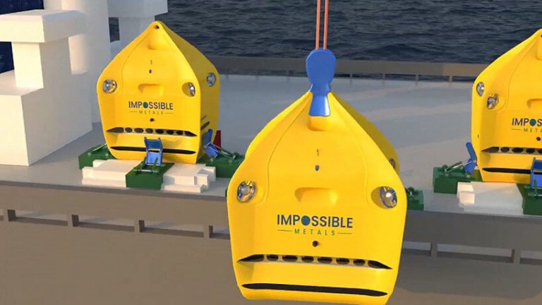 hovering above the seafloor, these underwater robots collect battery metals sustainably