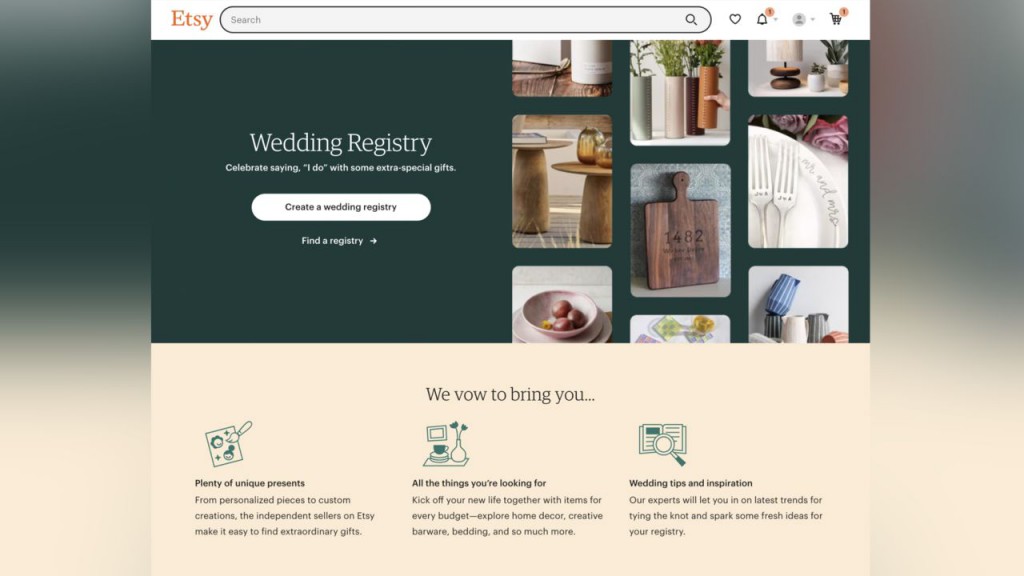Brides and grooms have a new place to register for wedding gifts