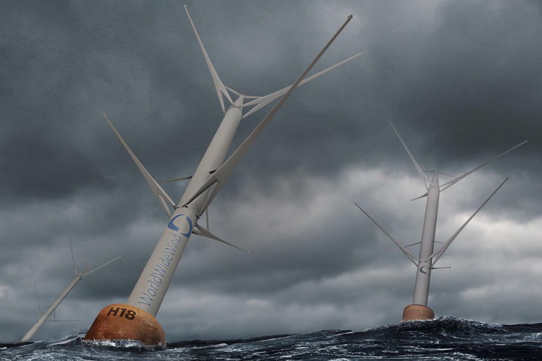 Extraordinary contra-rotating floating wind turbines to begin testing