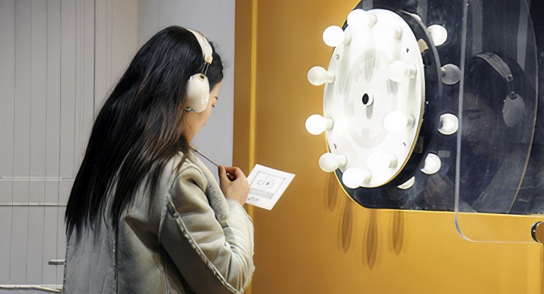 Iris Pan's art installation turns your love message into a soundwave postcard