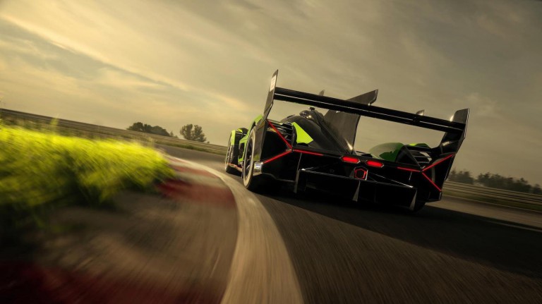 Lamborghini’s hybrid race car innovates with a ‘Cold V’ turbo configuration