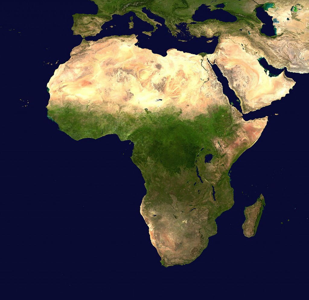 NASA satellite image of Africa.