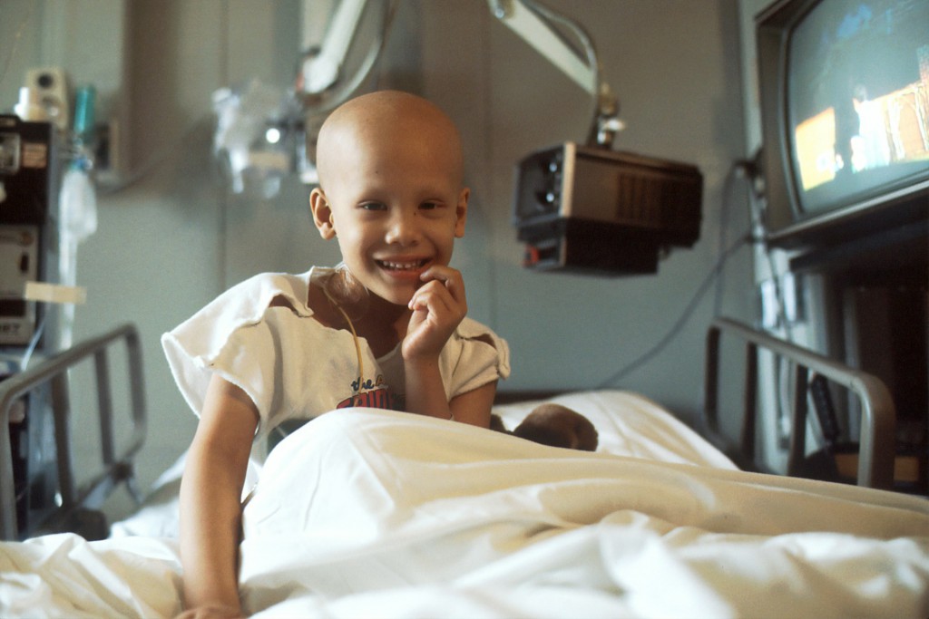 Child receiving chemotherapy.