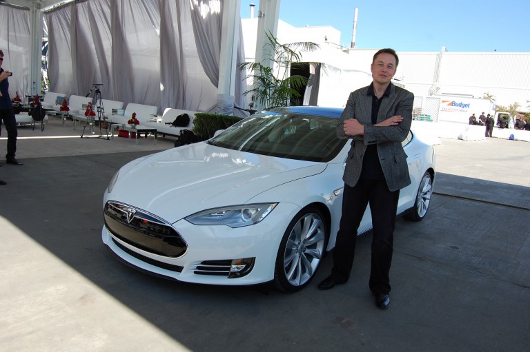 Photo: Elon Musk, Tesla Factory, Fremont (CA, USA) October 1, 2011. Photo credit: Maurizio Pesce via Flickr. CC BY 2.0.