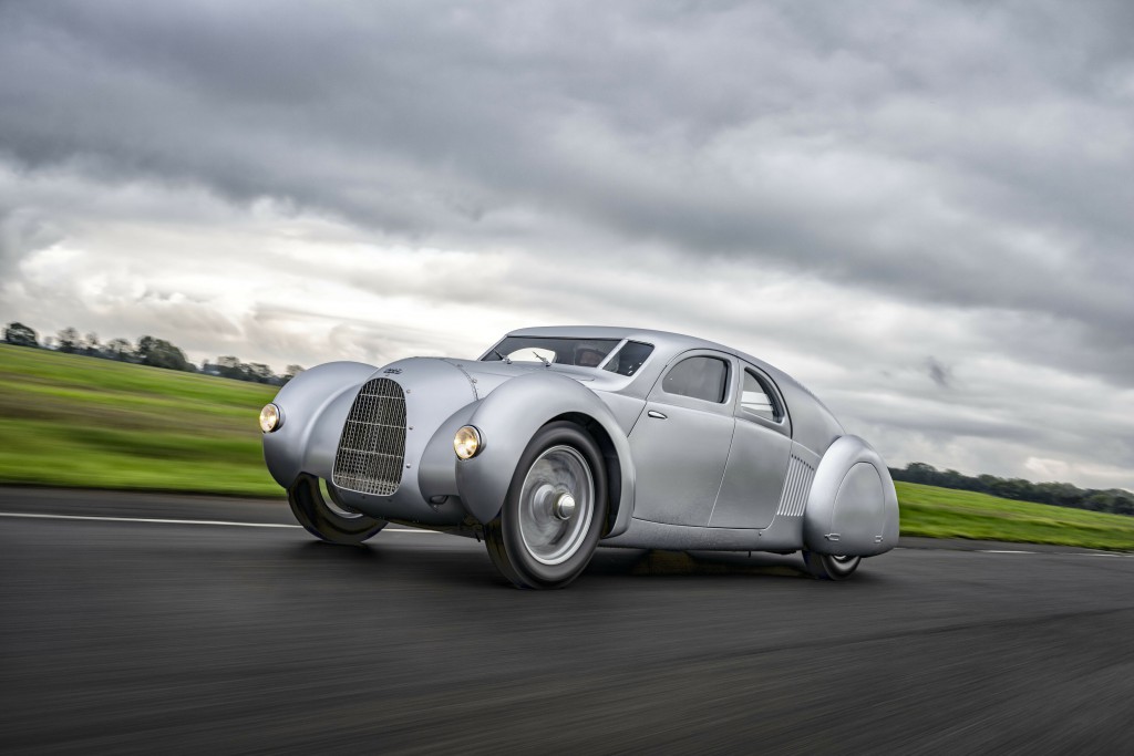 Imagined over 90 years ago, now brought to life: Audi Tradition presents the Auto Union Type 52 Schnellsportwagen at the Goodwood Festival of Speed 2024. Copyright: AUDI AG.