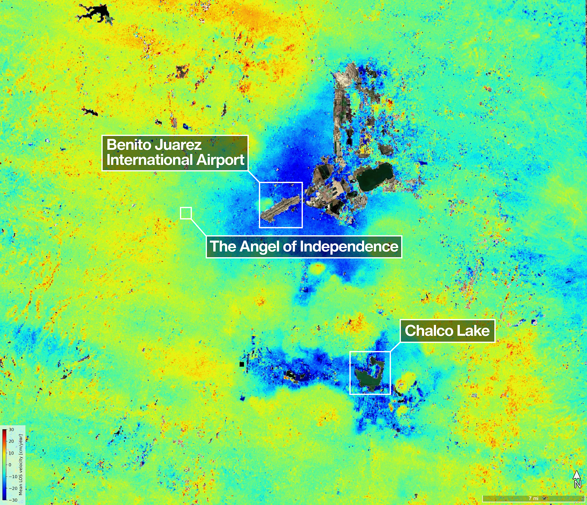 Mexico City is sinking so quickly, it can be seen from space